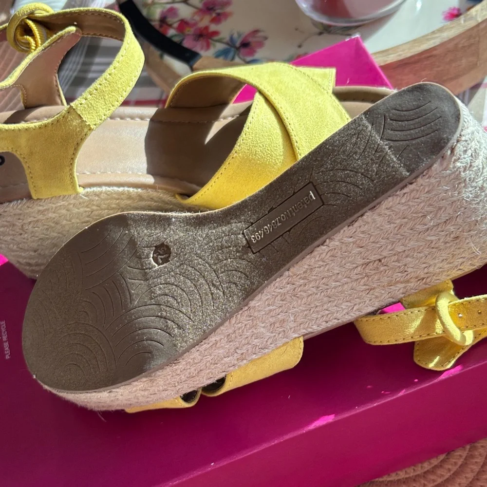 SO Bright Yellow Espadrille Sandals - Picture 6 of 8